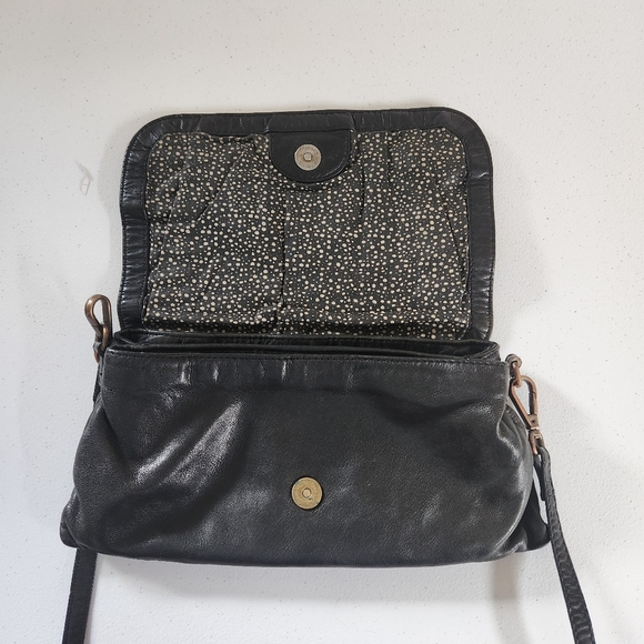 Liebeskind Berlin Sheep Leather Woven Shoulder Bag Crossbody Purse Black Boho - Picture 2 of 13